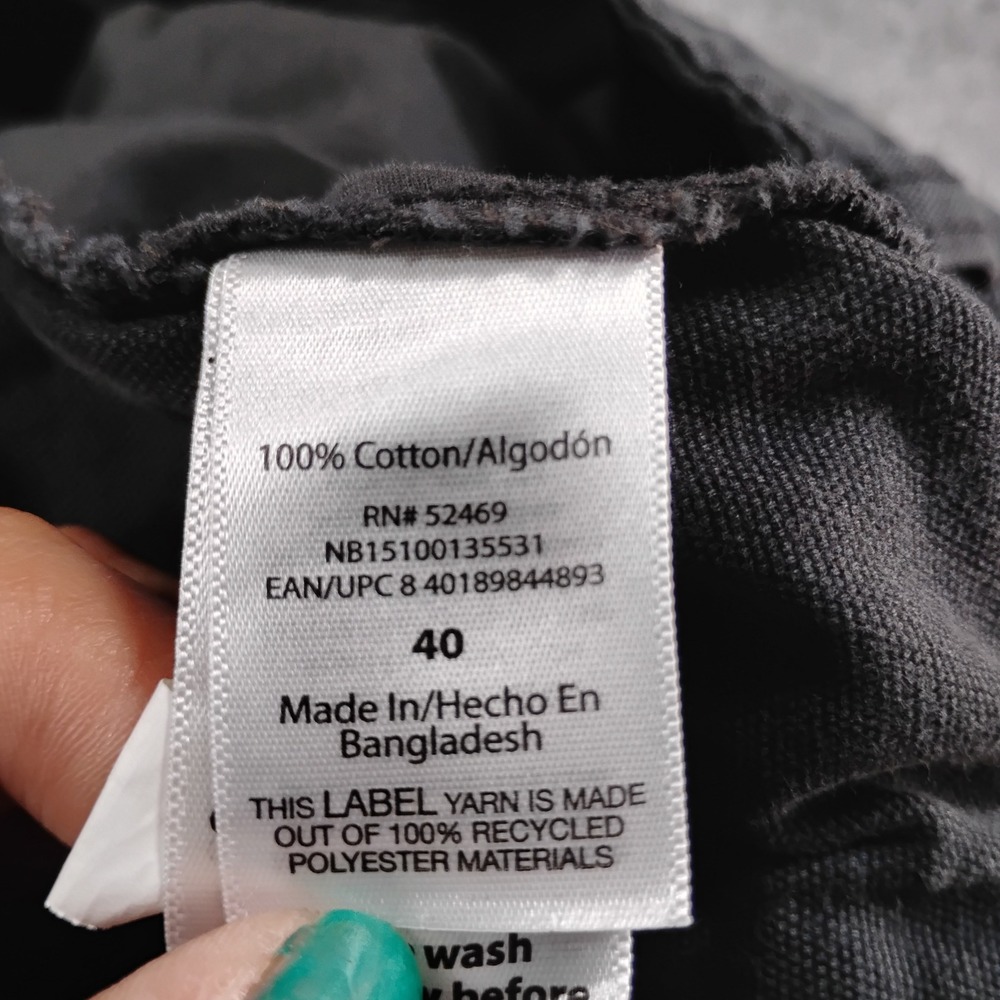 No Boundaries Pants Mens Charcoal Gray Cotton Canvas Cargo 40 Wide Leg - Picture 3 of 11